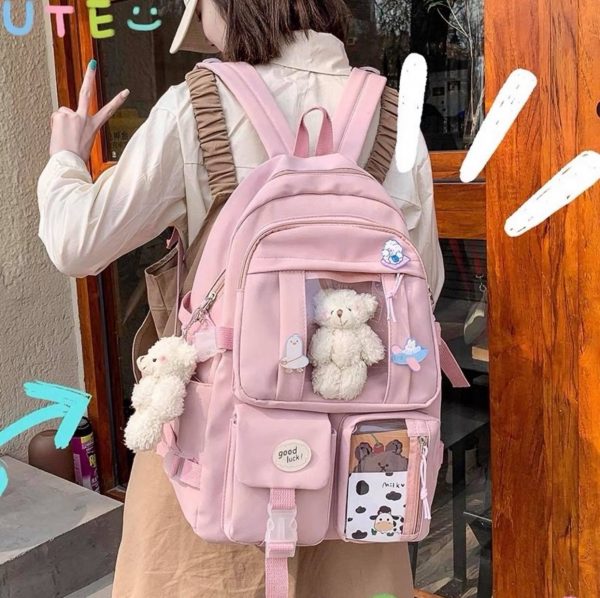 🌸 Balo đi học màu hồng pastel nhẹ nhàng xinh xắn ❤️  [Hàng mới ra lò]🍀🍀