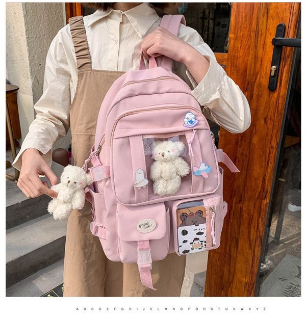 🌸 Balo đi học màu hồng pastel nhẹ nhàng xinh xắn ❤️  [Hàng mới ra lò]🍀🍀 - Hình ảnh 6