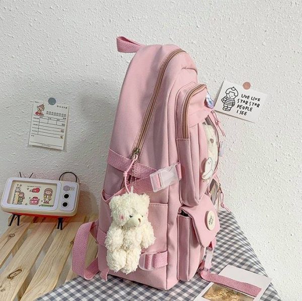 🌸 Balo đi học màu hồng pastel nhẹ nhàng xinh xắn ❤️  [Hàng mới ra lò]🍀🍀 - Hình ảnh 7