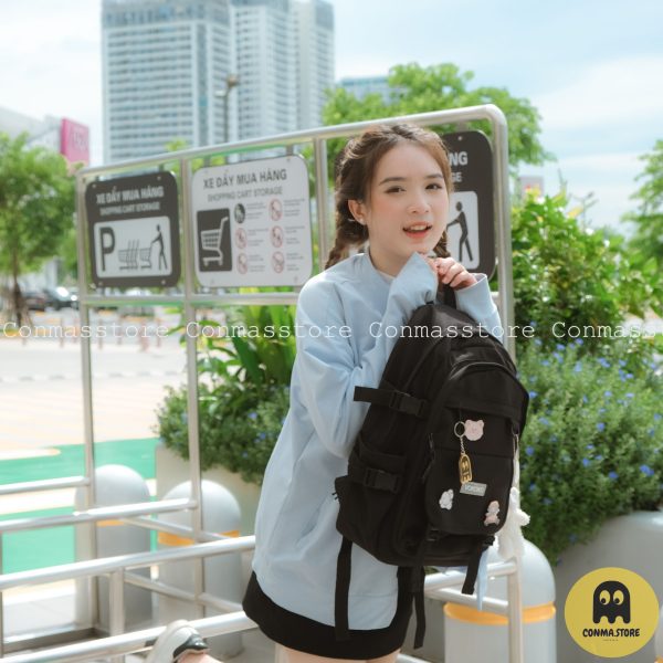 Balo Ulzzang màu đen pastel siu xinh Vokoko V2 🍀🍀~ [ Hàng hot mới ra lò ] ❤️ - Hình ảnh 8