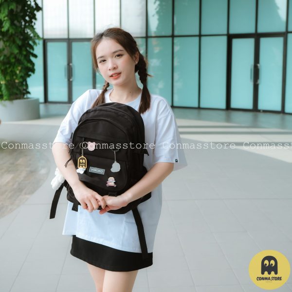 Balo Ulzzang màu đen pastel siu xinh Vokoko V2 🍀🍀~ [ Hàng hot mới ra lò ] ❤️ - Hình ảnh 2