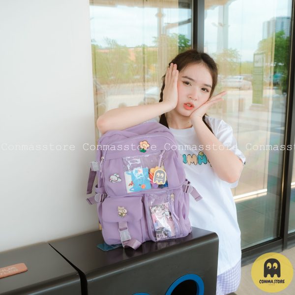 Balo túi trong dài màu tím pastel nhẹ nhàng – Hot hit ❤️ [Hàng mới ra lò]🍀🍀 - Hình ảnh 5