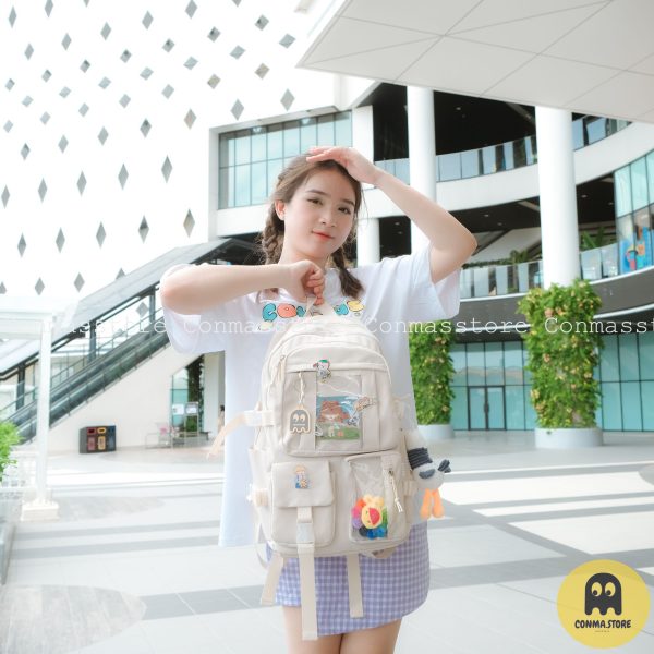 Balo túi trong dài màu be nhẹ nhàng – Hot hit ❤️ [Hàng mới ra lò]🍀🍀 - Hình ảnh 4