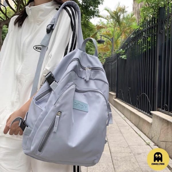 🌼 Balo basic đi học First xiu màu xanh dương nhẹ nhàng 🍀🔖 HÀNG CÓ SẴN 🎀💜 - Hình ảnh 3