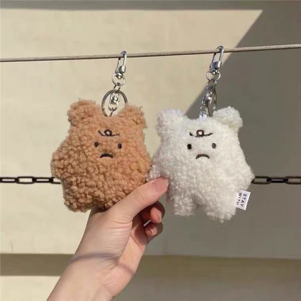 Móc khoá treo cặp trang trí gấu pùn trắng siu cute hột me 🦄💖 HÀNG CÓ SẴN 🍀✨ - Hình ảnh 9