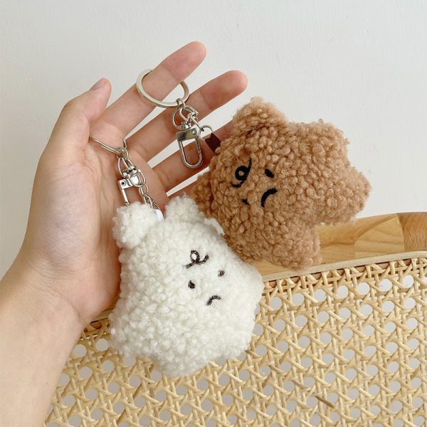 Móc khoá treo cặp trang trí gấu pùn trắng siu cute hột me 🦄💖 HÀNG CÓ SẴN 🍀✨ - Hình ảnh 7