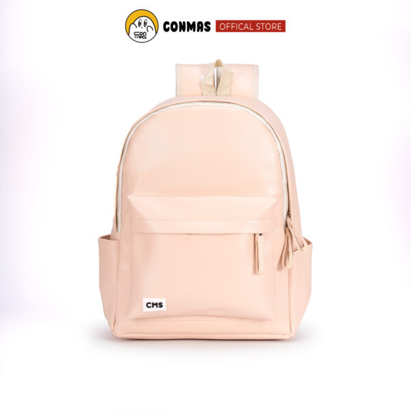 Balo thời trang Dobby chất liệu da PU chống thấm nước, đựng vừa laptop 15.6inch, nhiều ngăn - Be - Hình ảnh 3